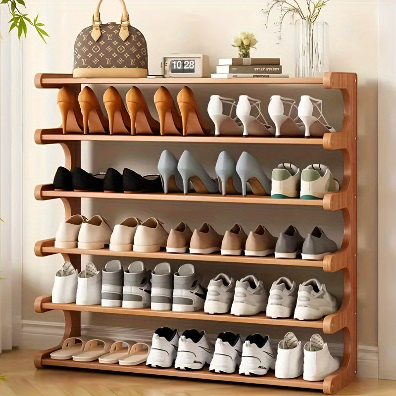 Bamboo Shoe Rack Multi-Layer Storage Space Saver Easy Assembly Entryway Dorm Room