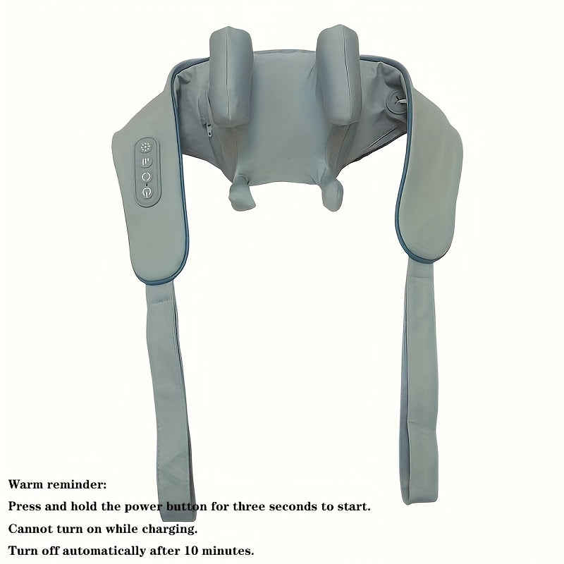 Массажер для плеч и шеи с бионатяжением, тепловой компрессор и беспроводным подключением. Долговечная литиевая батарея 1800мАч. Идеальный подарок для родителей и пожилых людей.