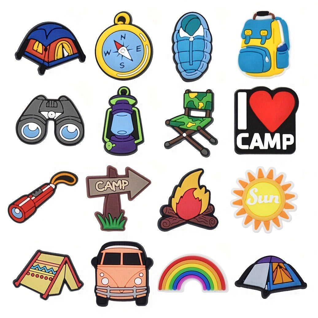 Unisex PVC Camping Shoe Charms Set for Sandal Decoration Wholesale