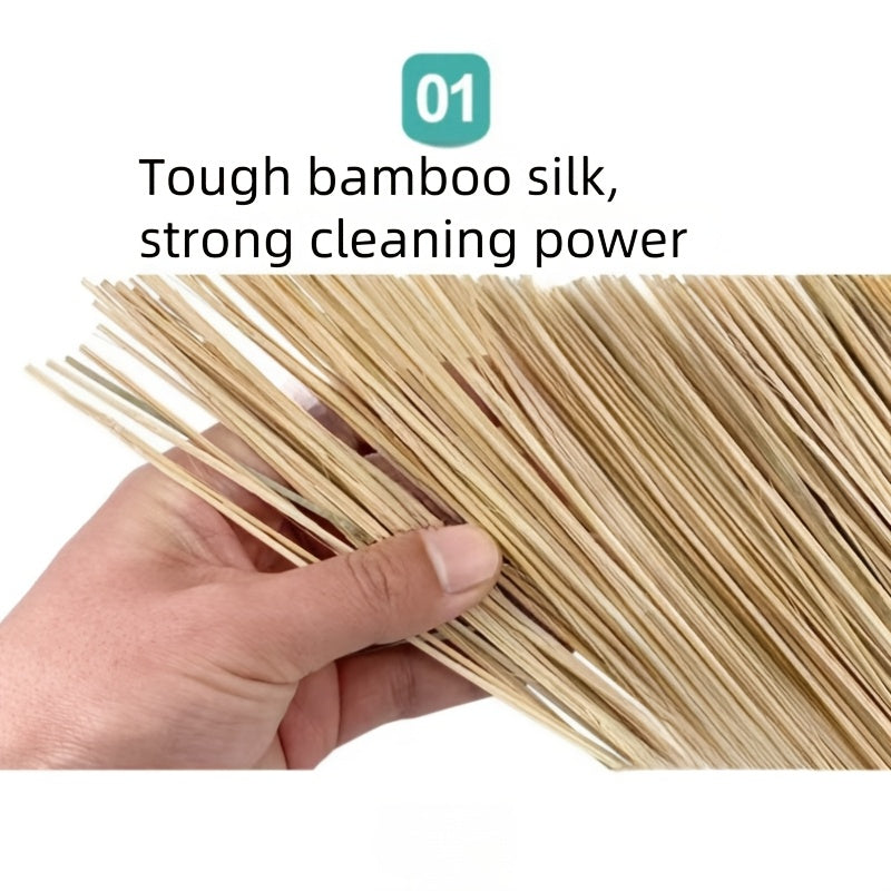 Multi-Functional Bamboo Silk Angled Broom for Hard Floors and Outdoor Use
