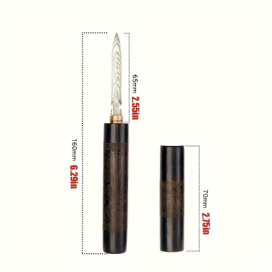 Damascus Steel Tea Knife with Puer Tea Cutter and Brick Opener