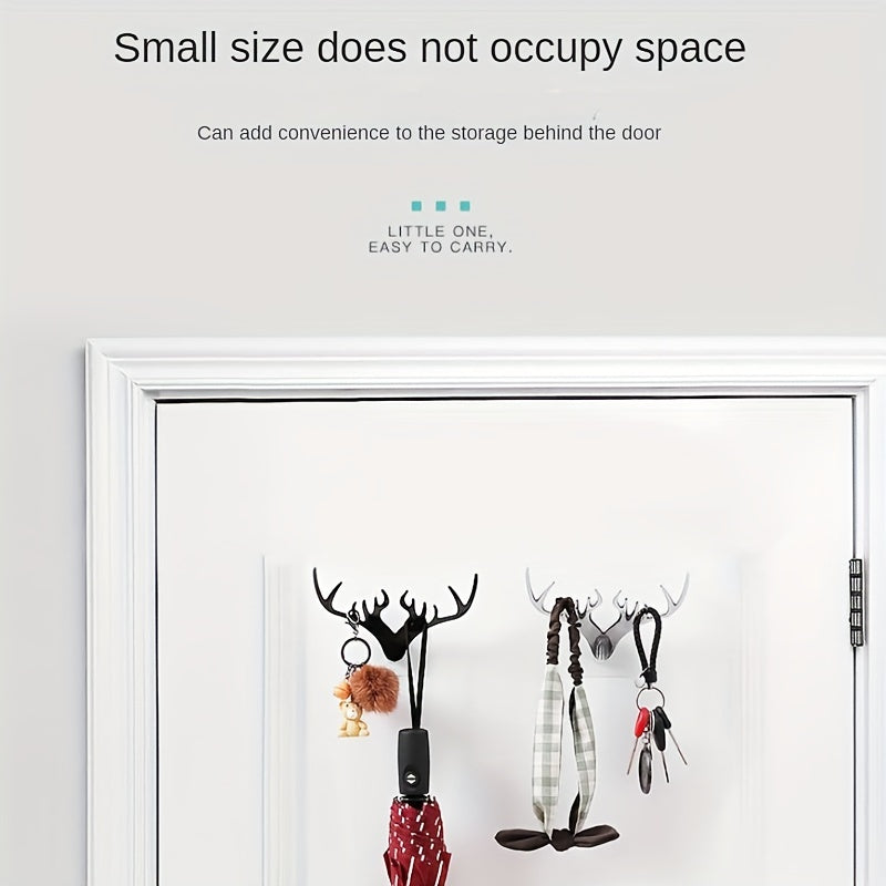 Antler Wall Hook for Home Decor Punch-Free Key Holder Storage Rack