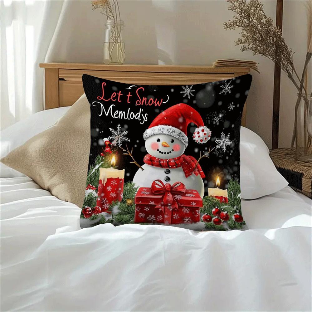 Christmas Throw Pillow Covers Set of 2 Decorative Cushion Cases for Living Room Sofa Office Holiday Decor