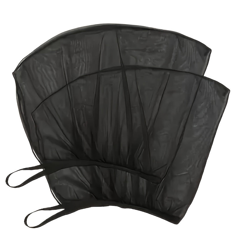 2/4 dona Avtomobil oynasi pardasi qora polyester maxfiylik quyosh nuri himoyasi old va orqa