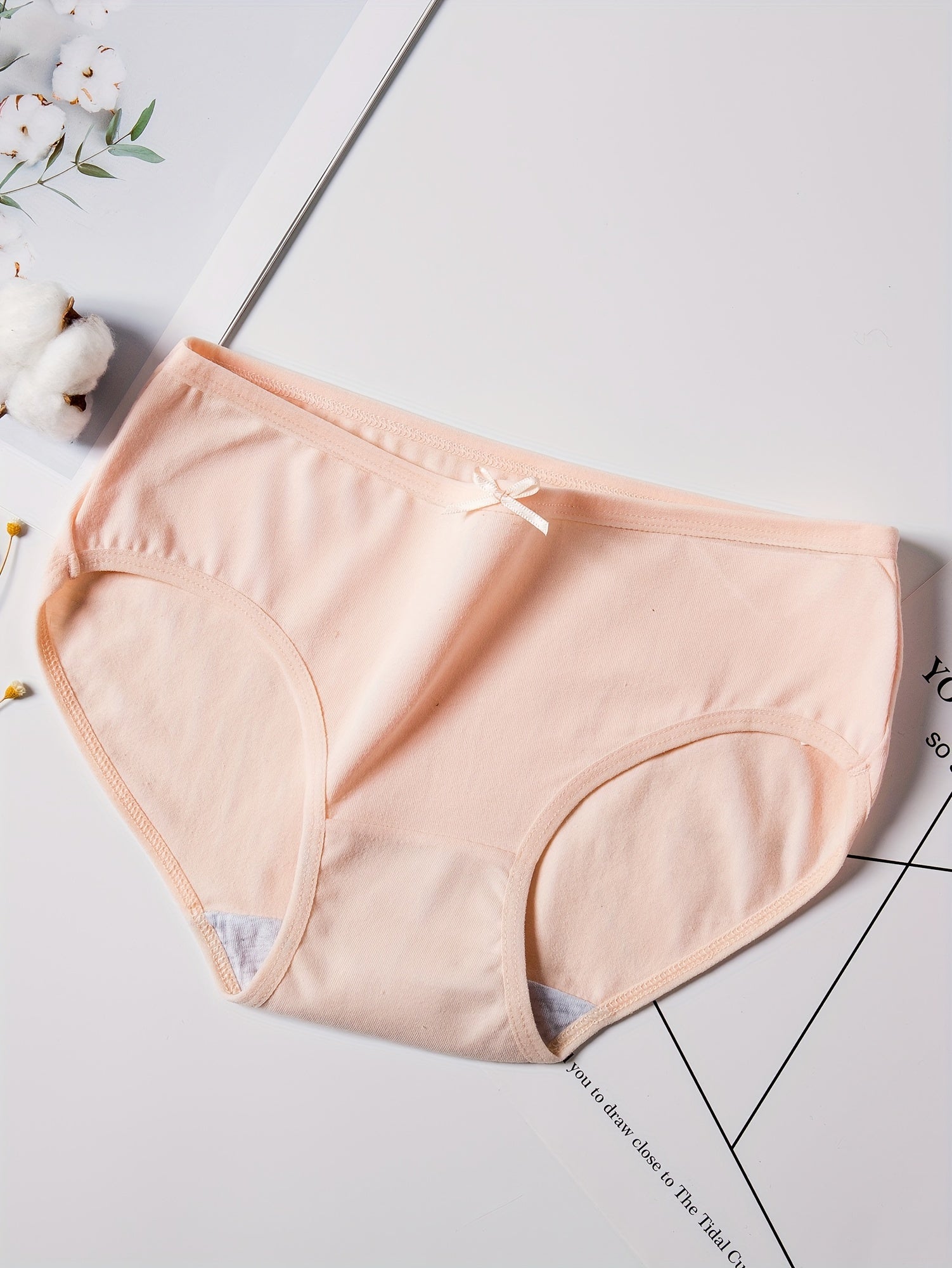 Juego de 4 braguitas de algodón para mujer, cómodas y transpirables, lencería