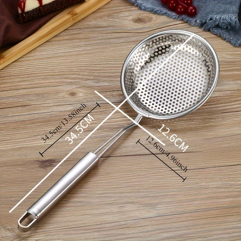 Stainless Steel Slotted Spoon with Handle for Cooking and Soups Kitchen Utensil
