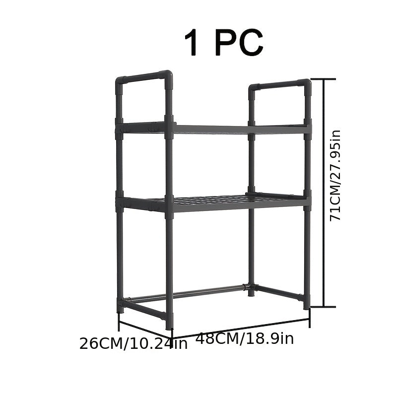 Estante de almacenamiento para cocina, estante para horno microondas, diseño abierto de doble o triple capa