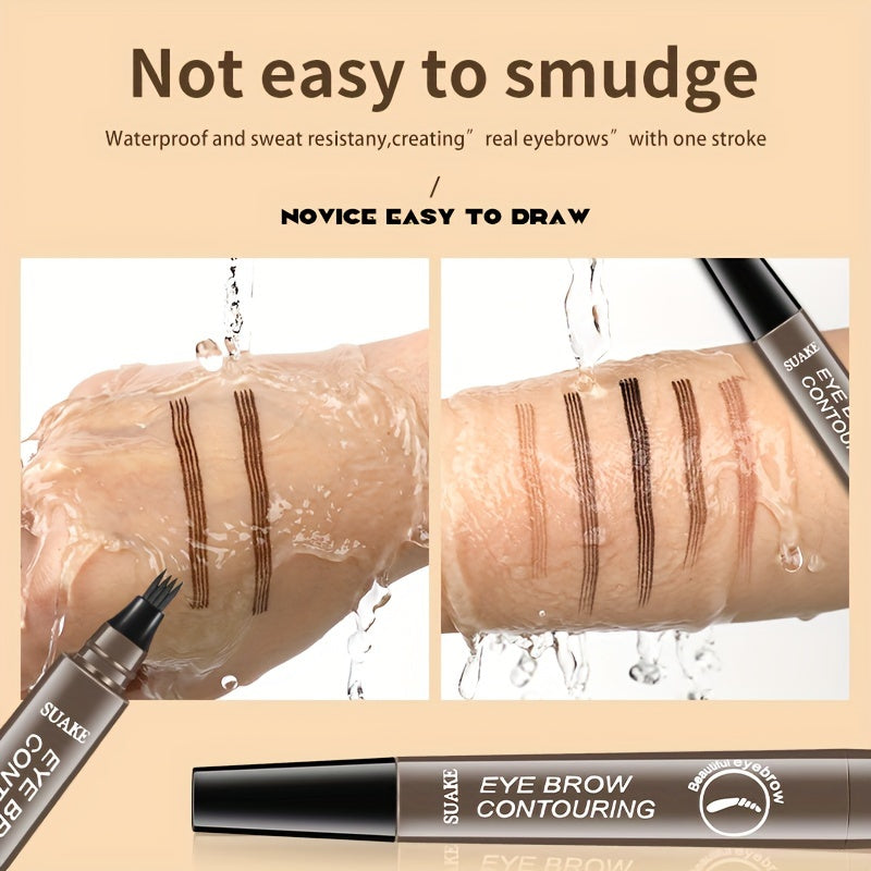 Водостойкий карандаш для бровей микроблейдинг с 4 разделёнными наконечниками для естественного вида бровей