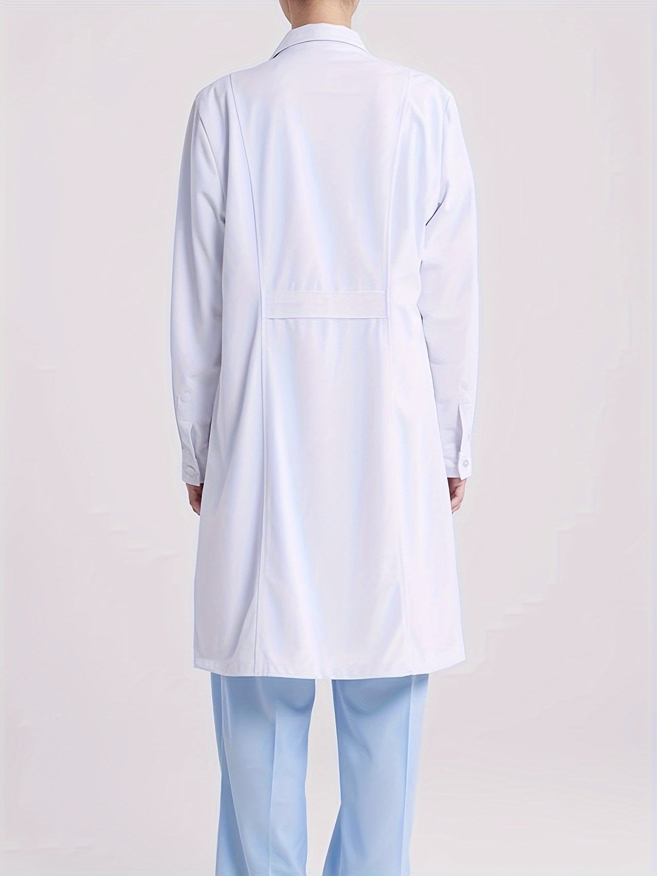 Women's Slim Fit White Lab Coat for Doctors and Nurses Polyester Long Sleeve Pockets