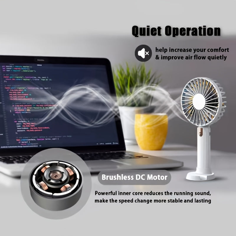 Handheld Desktop Fan High Power Silent Portable Fan for Travel and Home