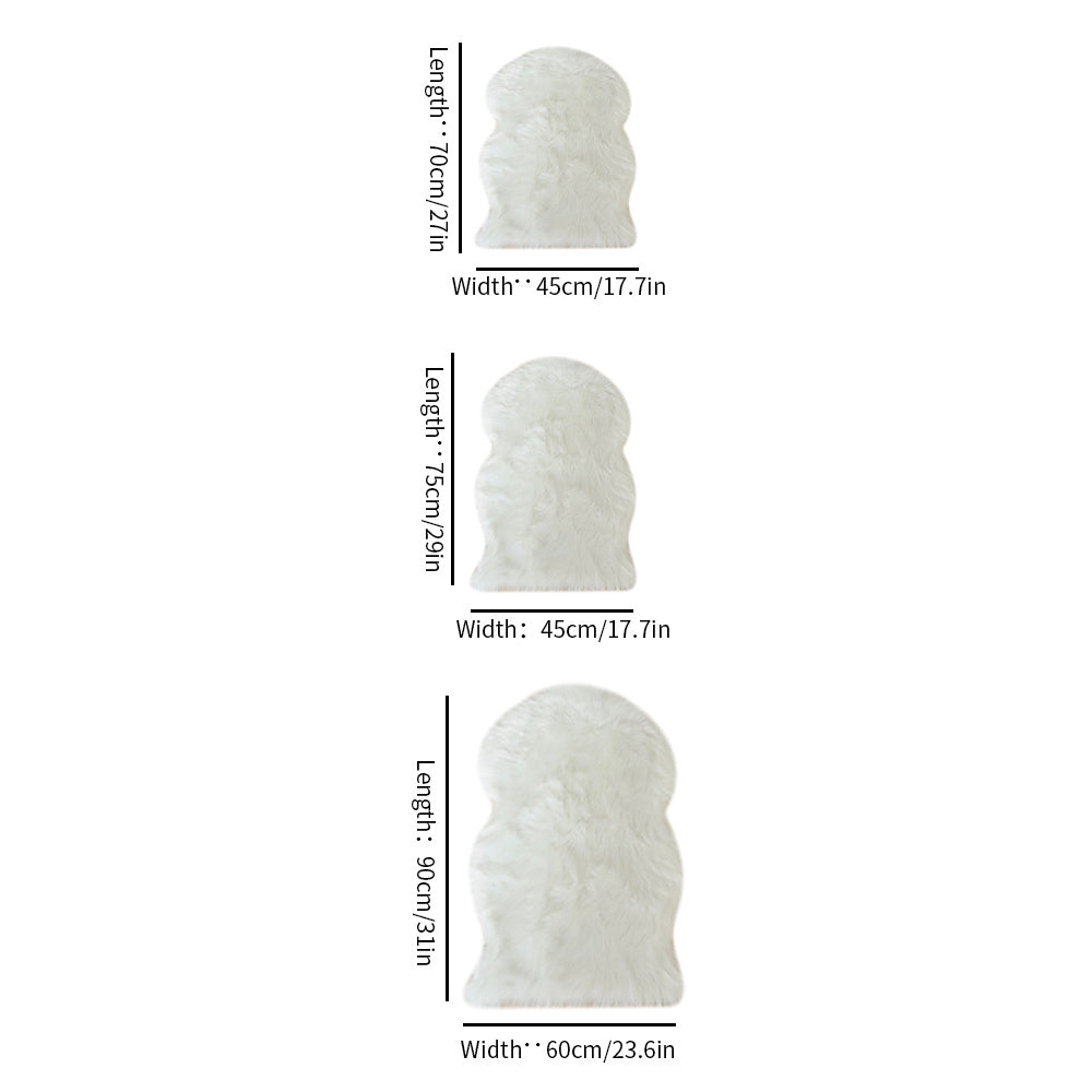 Cubierta de asiento de silla de piel sintética blanca con peluche, alfombra mullida para dormitorio y sala de estar, alfombra shaggy