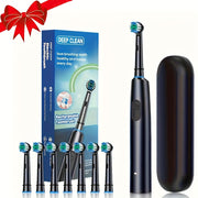Electric Toothbrush with 8 Brush Heads, 5 Modes, Travel Case, Rechargeable Battery