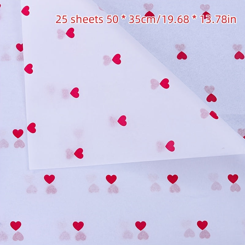 25 Sheets Small Peach and Love Heart Sydney Paper for Gift Wrapping and Decorations