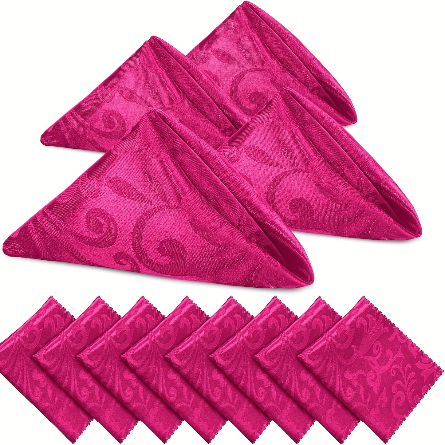 Set of 12 Satin Jacquard Napkins 43.18 cm for Banquets Weddings Parties