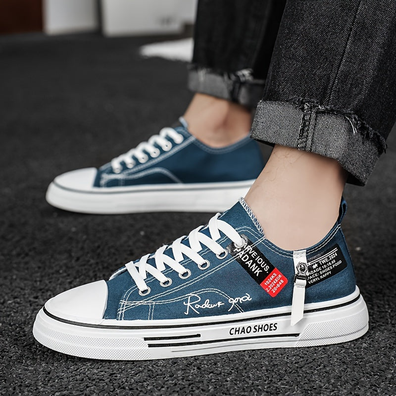 Men's Canvas Sneakers Low Top Casual Shoes for Outdoor Spring Summer