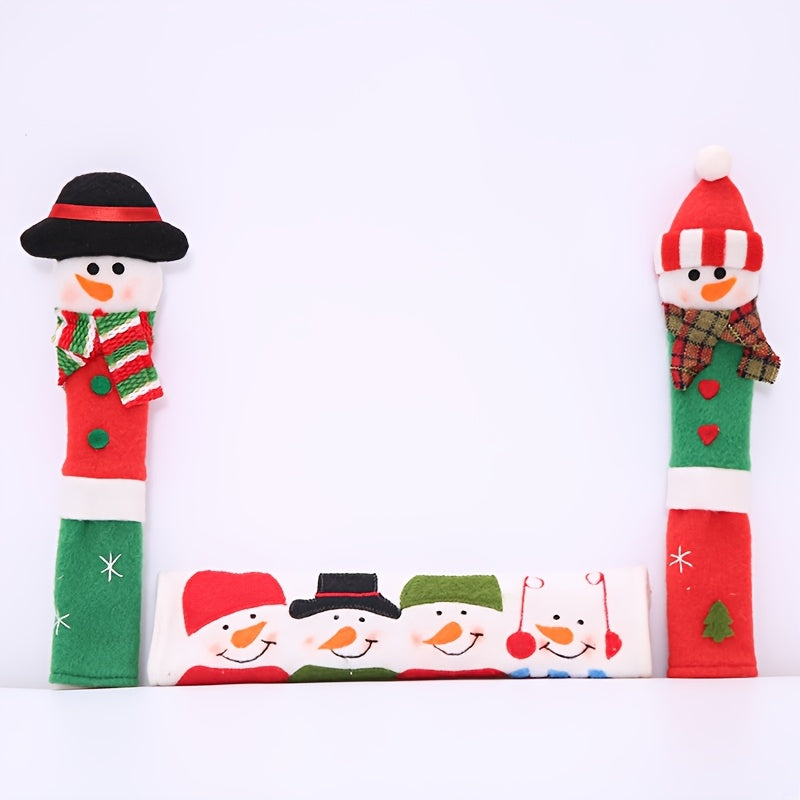 Christmas Snowman Oven Door Handle Cover Heat-Resistant Cloth Holiday Kitchen Decor