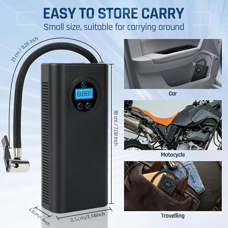 Digital Tire Inflator with Automatic Shut-Off USB Battery Powered 150 PSI for Car Bicycle Electric Bike and Balls
