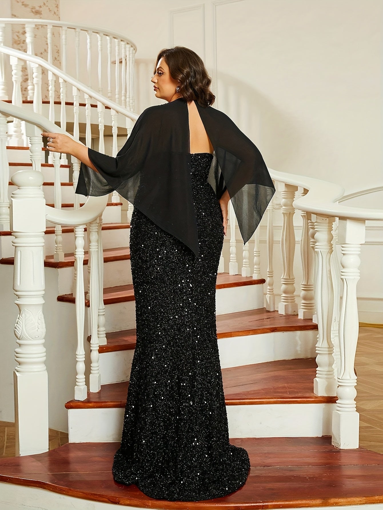 Women's Sequin Bodycon Dress Halter Neck All-Season Polyester