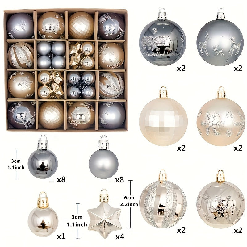 44 bolas decorativas para árbol de Navidad para decorar fiestas, bodas y regalos