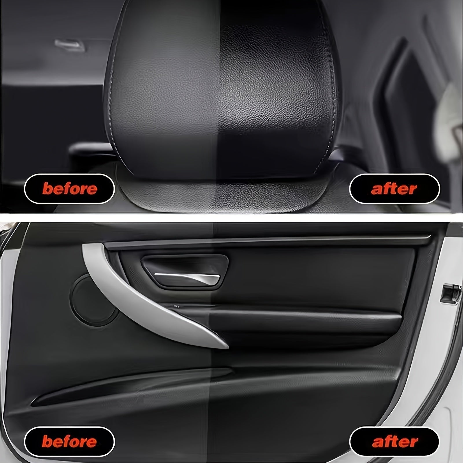 Kit de reparación de interiores de coche, cera negra, abrillantador de neumáticos, cuidado de asientos de cuero