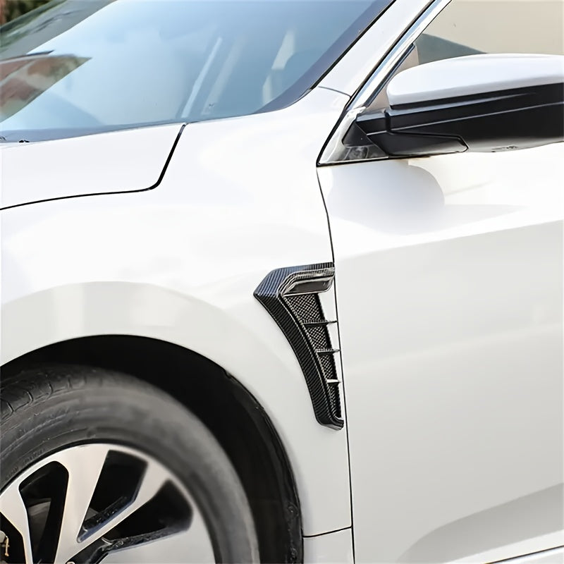 2 piezas de pegatinas decorativas para la etiqueta lateral del guardabarros del coche, ventilación de aire, ala, accesorios para automóviles