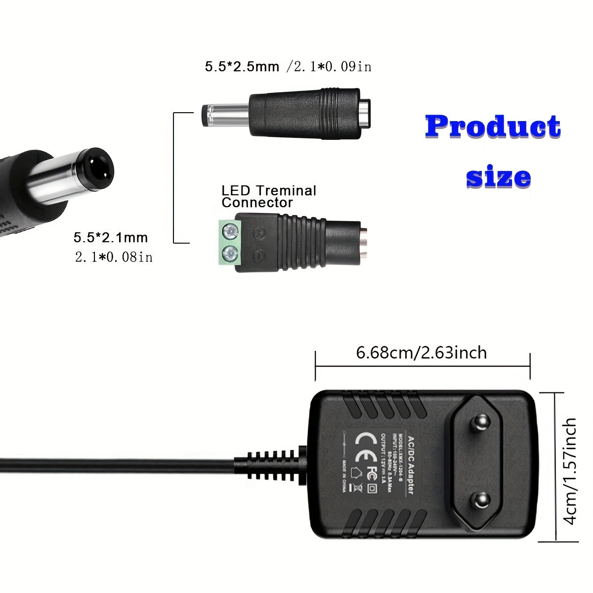 12V 1A Power Supply Adapter for Security Cameras DVRs NVRs with Overload and Short Circuit Protection