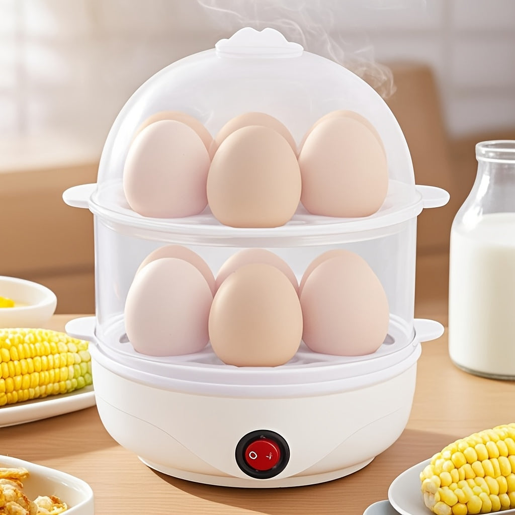 15 ta tuxum uchun elektr tuxum pishirgich, bug'lash, yumshoq, o'rtacha, qattiq qaynatish, qovurish va omlet funksiyasi bilan