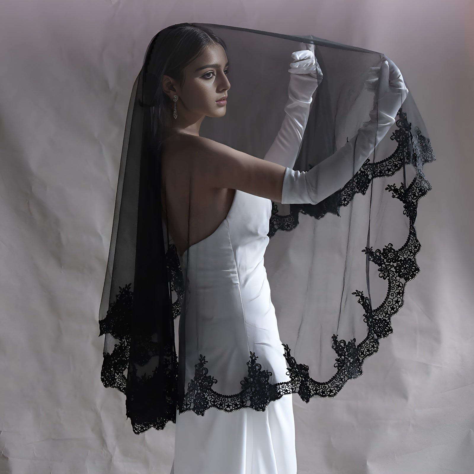 Accesorio para cabello velo de novia estilo barroco con peine, 1 pieza