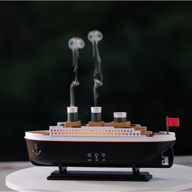 Essential Oil Humidifier with LED Lights, Ship Wheel Design, 8.45oz