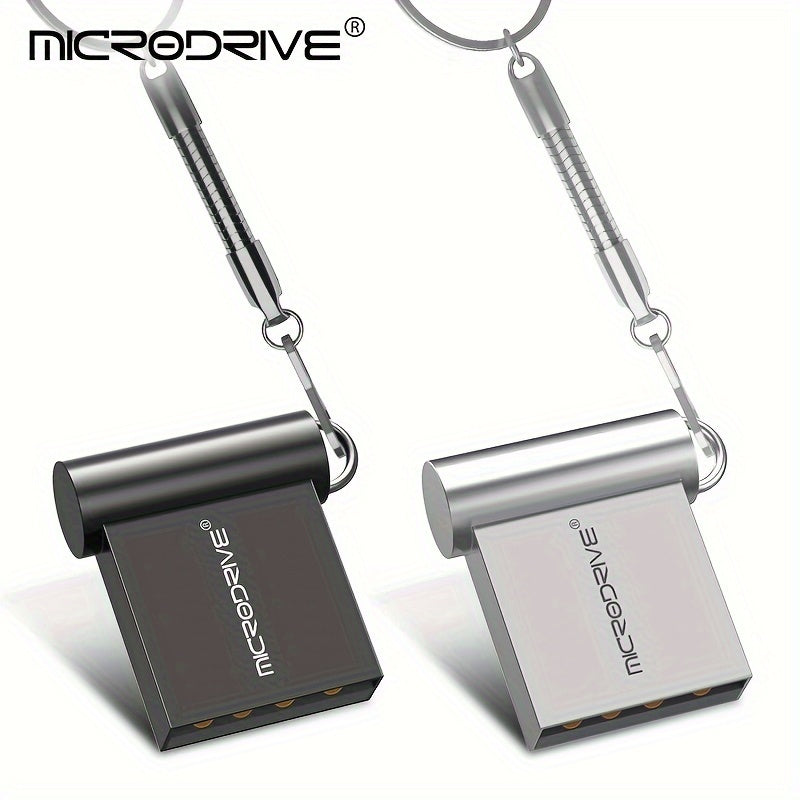MICRODRIVE Super Mini Metal USB 2.0 Flesh Drayv Kalit zanjiri bilan - 16GB, 32GB, 64GB da mavjud