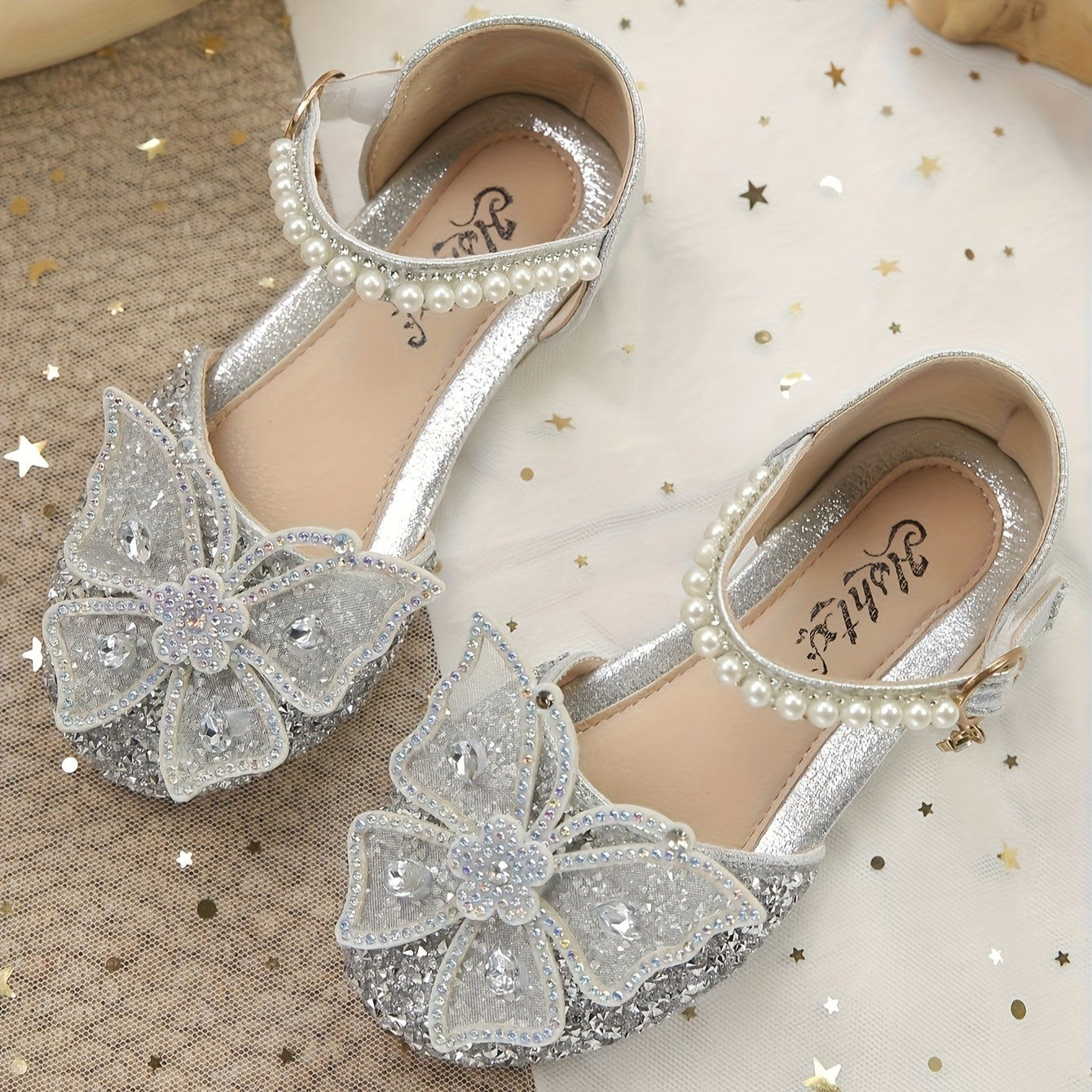 Girls' Low-Cut Shoes with Magic Tape Breathable PU Upper Non-Slip Indoor Outdoor