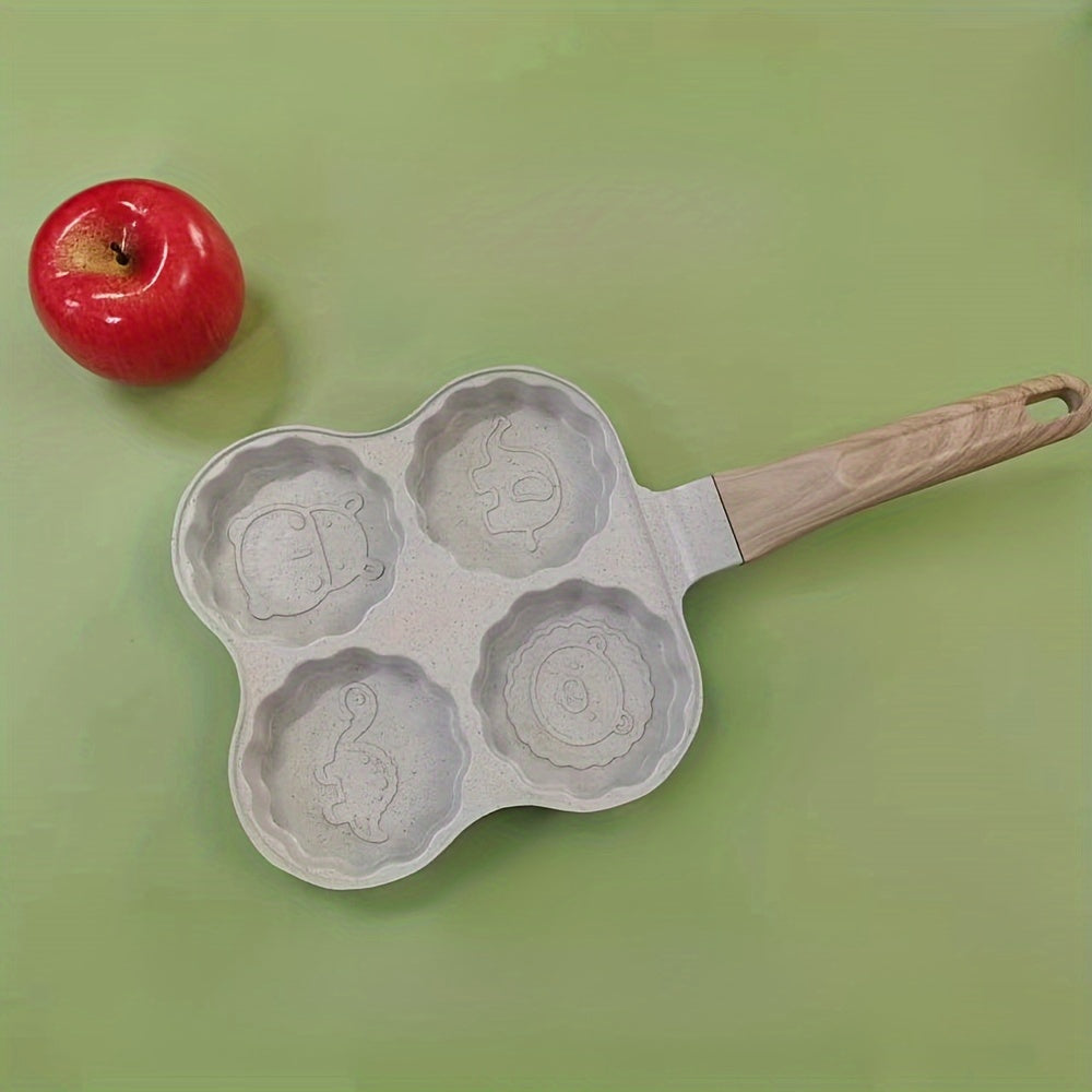 Alüminiy 4-bo'limli yopishqoqsiz qovurilgan panjara, tuxum va pancake uchun non-stick qovurilgan skilet