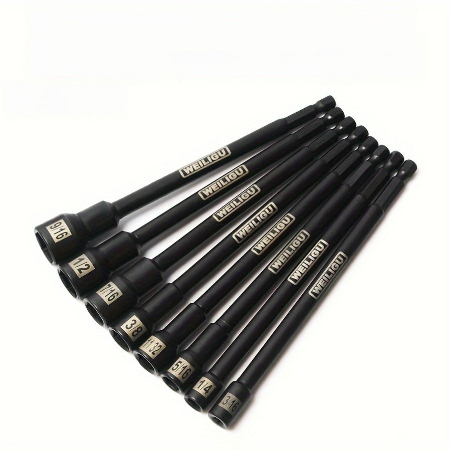 Magnetic Socket Set Black Chrome Vanadium Steel 150mm Extension