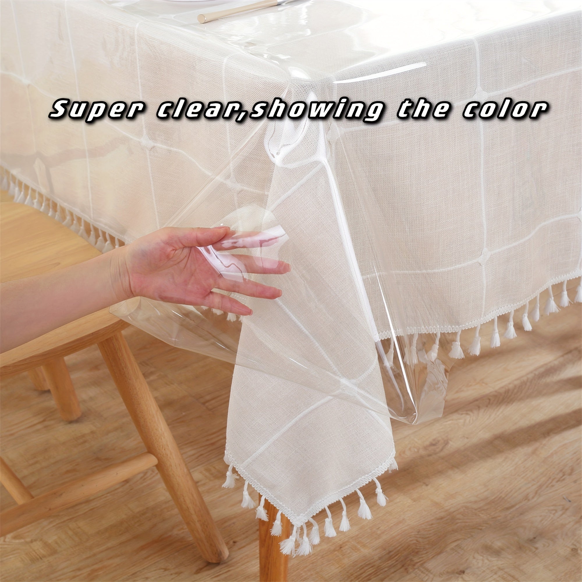 PVC Tablecloth Waterproof Stain-Resistant Heat-Resistant Easy to Clean for Home Use