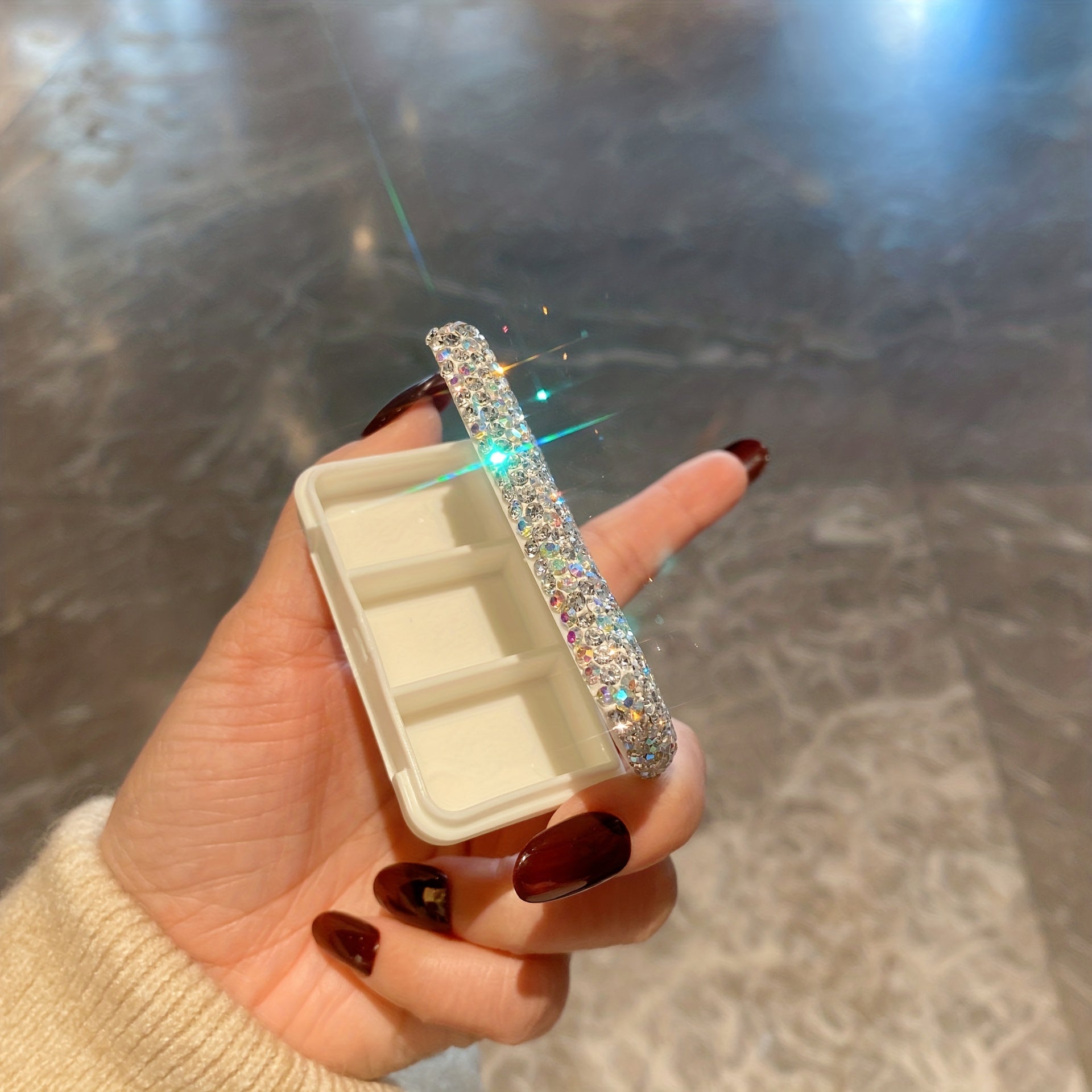 Mini Portable Sealed Pill Box for Adults Multi-Compartment Storage