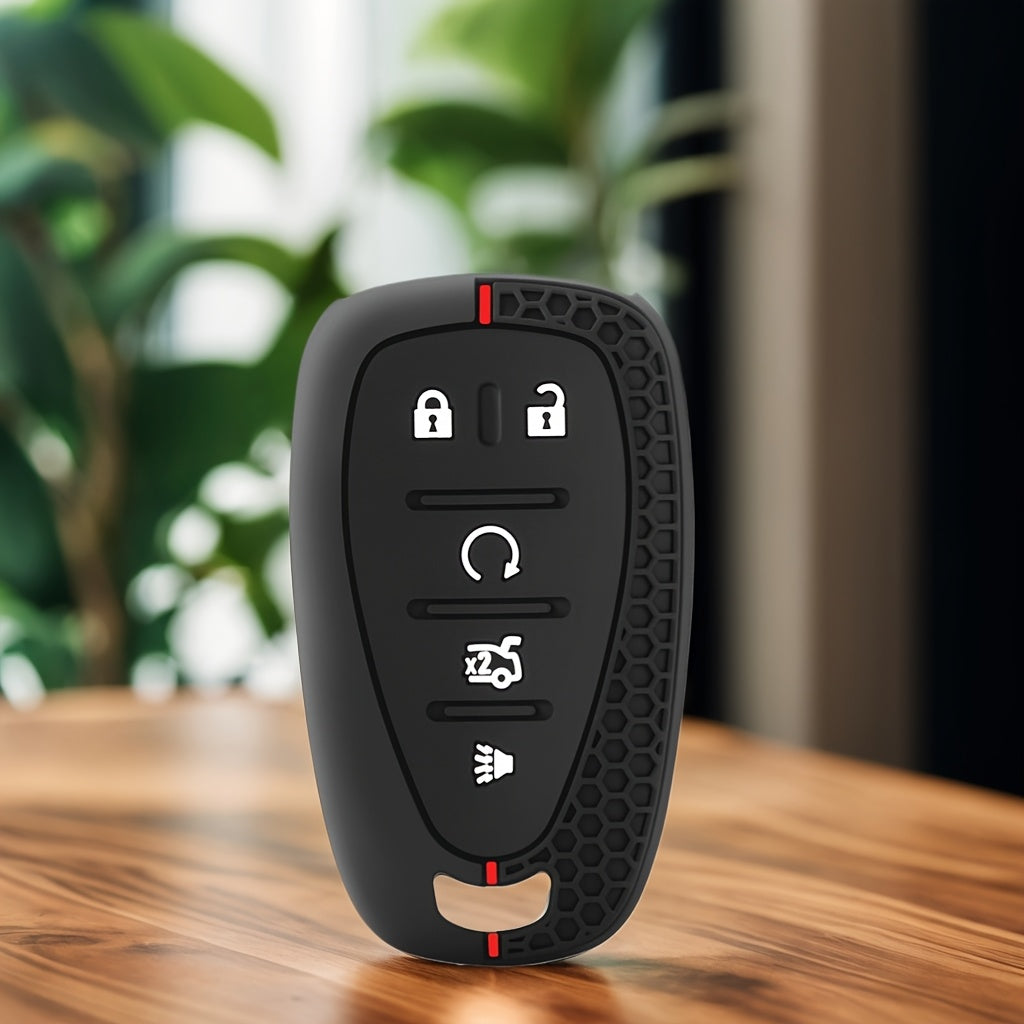Silicone Car Remote Case for Chevrolet Keys with Keychain Holder