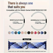 Silicone Braided Watch Band for iWatch Series 1-8 38mm-49mm Men Women