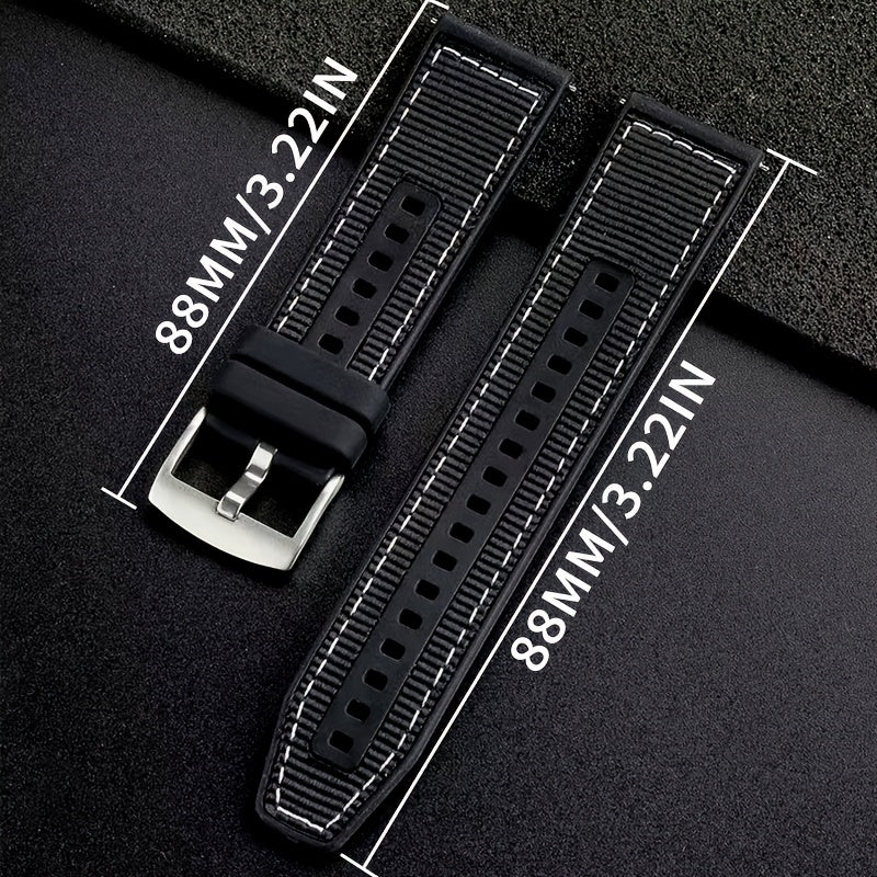 22mm Silicone and Woven Watch Strap for Smartwatches Lightweight Stylish Compatible with GT4 46mm and GT Runner