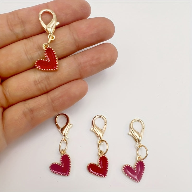Kids Adults Heart Shoe Charms with Red Felt and Gold Accents for Sneakers