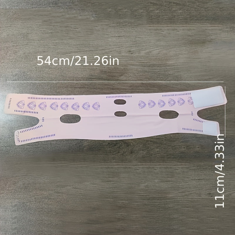 Invisible V-Line Face Shaping Bandage Double Chin Reducer Jawline Tightener White Diamond Pattern