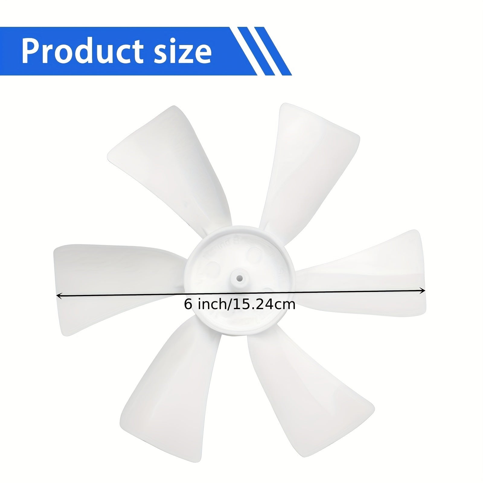 White RV Vent Fan Blades 15.24cm for 12V D-Shaft Motors Durable Plastic Replacement