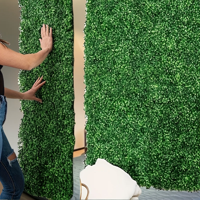 Artificial Boxwood Fence Panels Set UV Protected Green Indoor Outdoor Garden Privacy Decorative