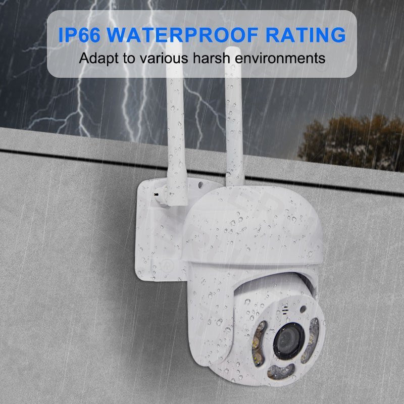 Uchastki bo'lmagan tashqi xavfsizlik kamerası 1080P To'liq HD 360 Grad Panoramik WiFi kuzatuvi