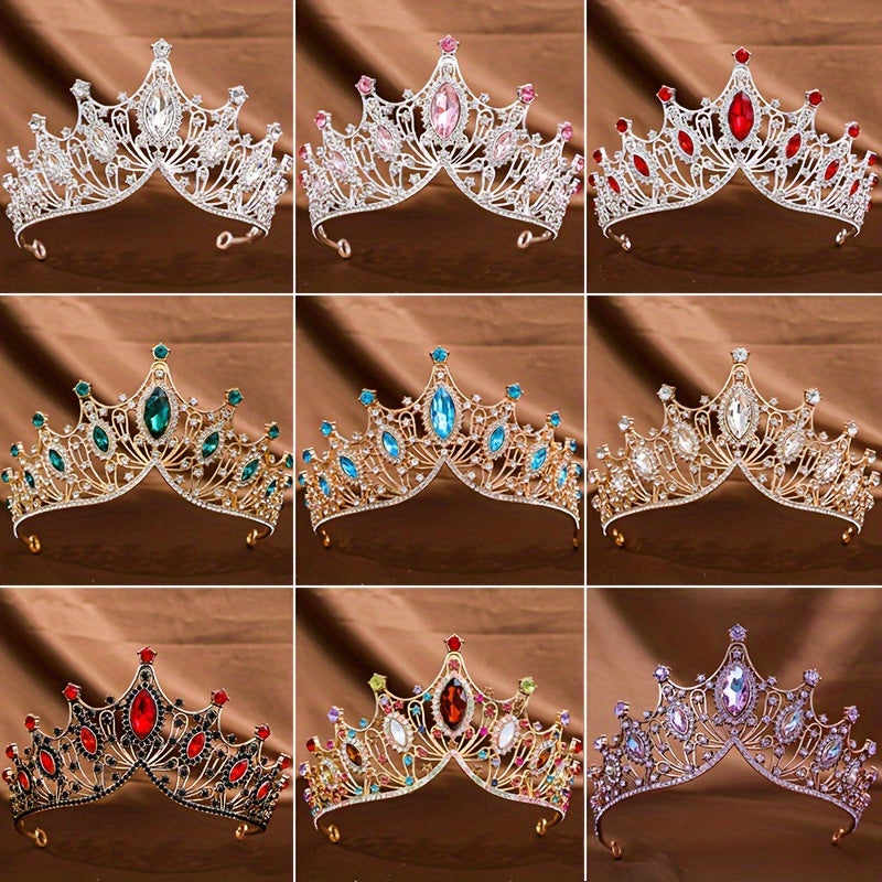 Girls Rhinestone Crown Headband for Weddings and Parties Elegant Hair Accessory