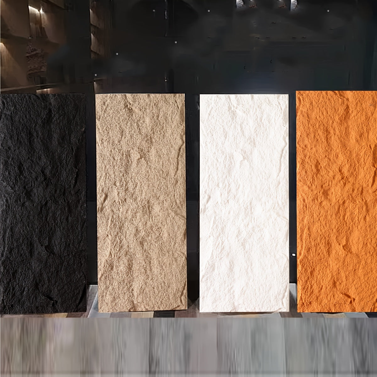 Contemporary Reusable PU Stone Wall Decal 26.97cm x 53.98cm Multi-Surface