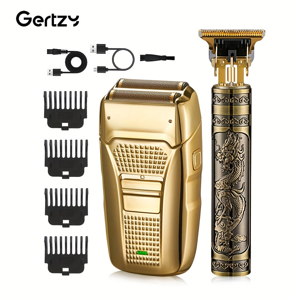 Kit de recortadora de cabello eléctrica para hombres, maquinilla de afeitar, regalo profesional para barberos, vacaciones