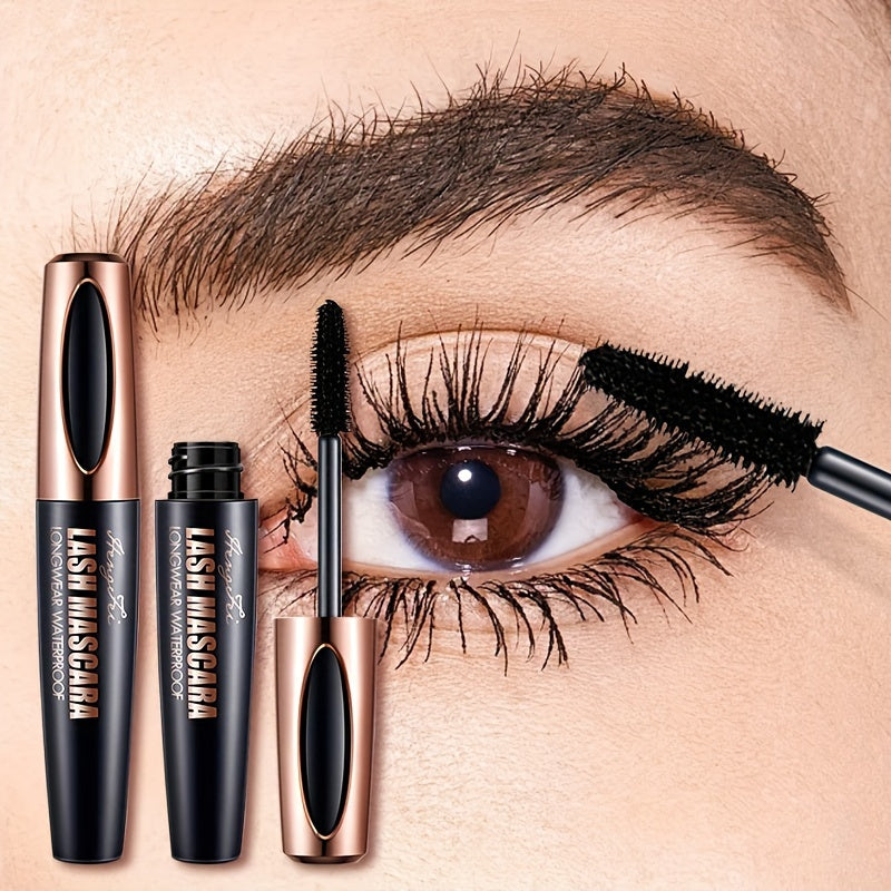 Máscara de pestañas impermeable negra para mujer con volumen, rizado y aspecto natural