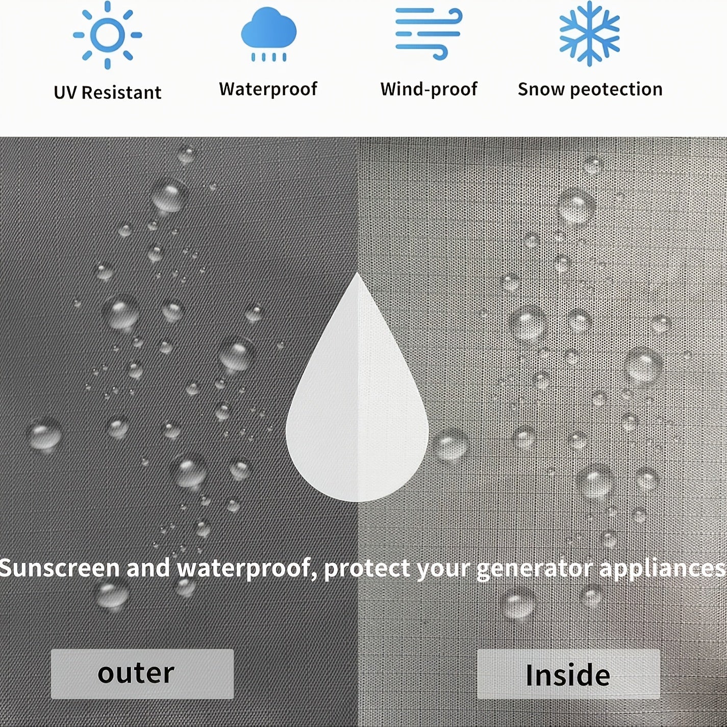 Elektr taqsimlovchi, havo qovurish va bug'li idishlar uchun oshxona texnikasi qoplami, tutqich va cho'ntak bilan changdan himoya qiluvchi