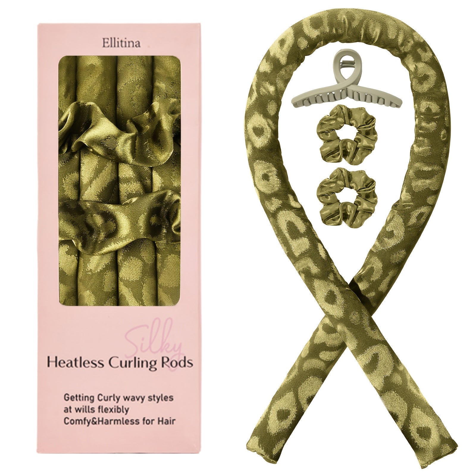 Heatless Satin Hair Curlers Set for Women and Girls with Curling Rod Headband and Loops