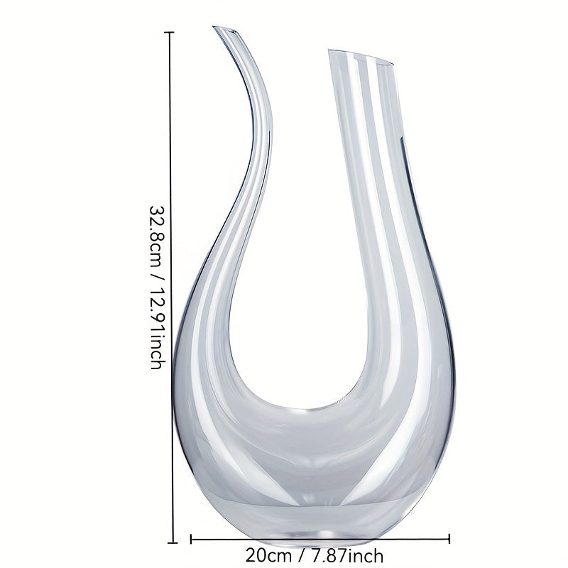 European-Style Crystal Wine Decanter with U-Shaped Harp for Home or Restaurant